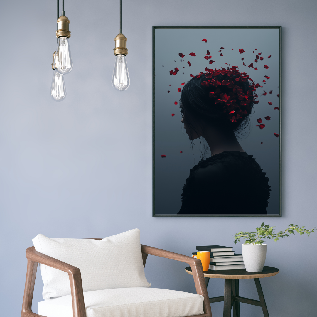 Jen Fargeot Creative | Surreal | Wall Art | Girl with Roses | Framed Print