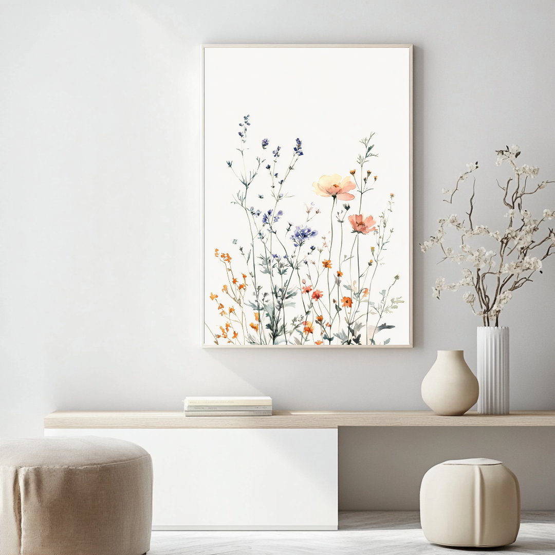 Jen Fargeot Creative | Botanical | Wall Art | The Wildflowers and The Lavender | Framed Print