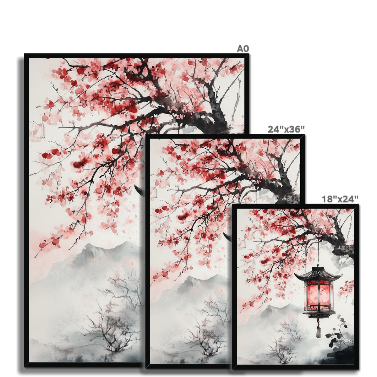 Jen Fargeot Creative | Japanese | Wall Art | Lantern under the Blossoms | Framed Print
