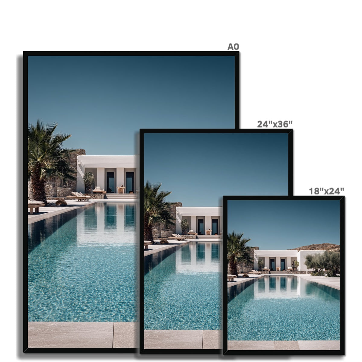 Jen Fargeot Creative | Mediterranean | Wall Art | A Mykonos Villa | Framed Print