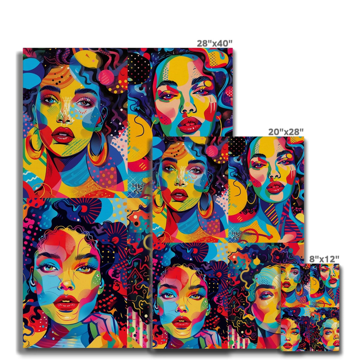 Jen Fargeot Creative | Pop Art | Wall Art | Coralie Quadriptyque | Canvas