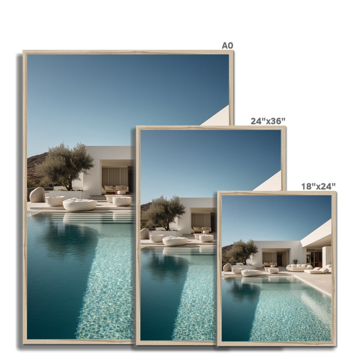 Jen Fargeot Creative | Mediterranean | Wall Art | A Mykonos Villa (2) | Framed Print