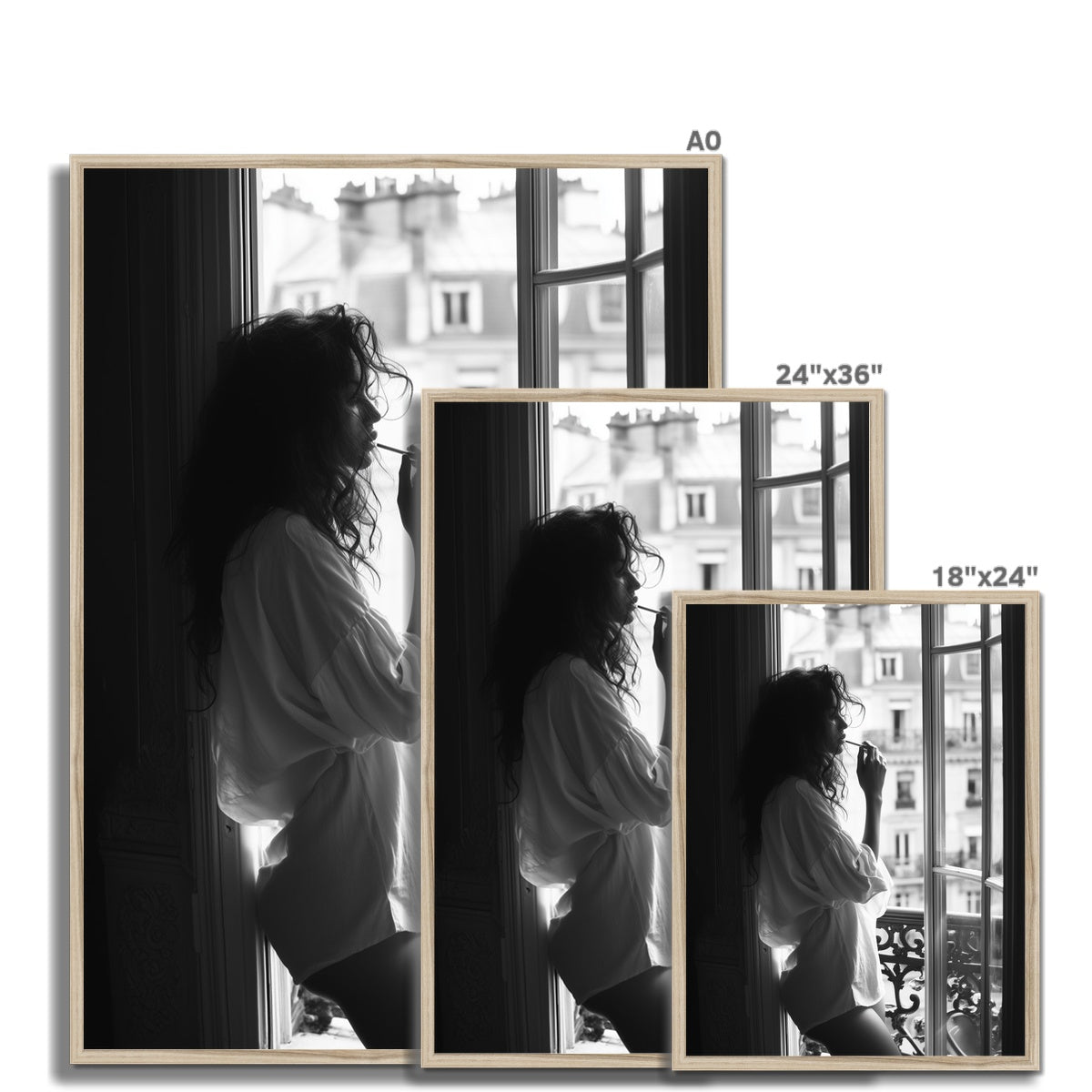 Jen Fargeot Creative | Black & White | Wall Art | At the Window | Framed Print