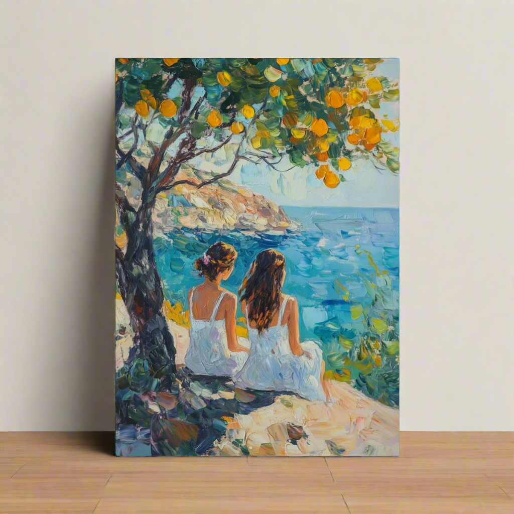 Jen Fargeot Creative | Landscape | Wall Art | Friendship Under The Lemon Tree | Canvas