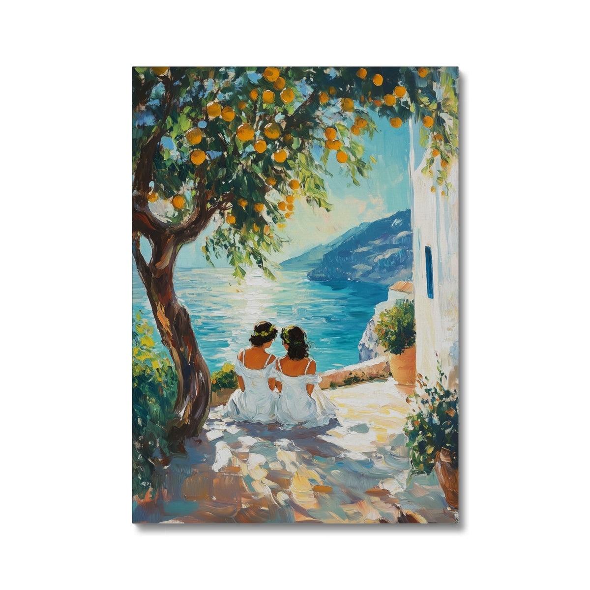 Jen Fargeot Creative | Mediterranean | Wall Art | Friendship Under The Lemon Tree (2) | Canvas