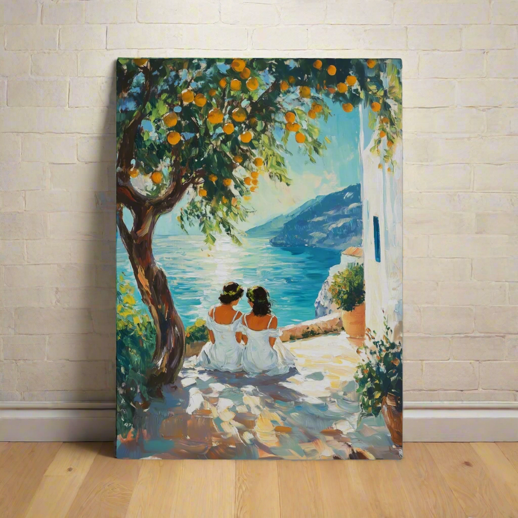 Jen Fargeot Creative | Mediterranean | Wall Art | Friendship Under The Lemon Tree (2) | Canvas