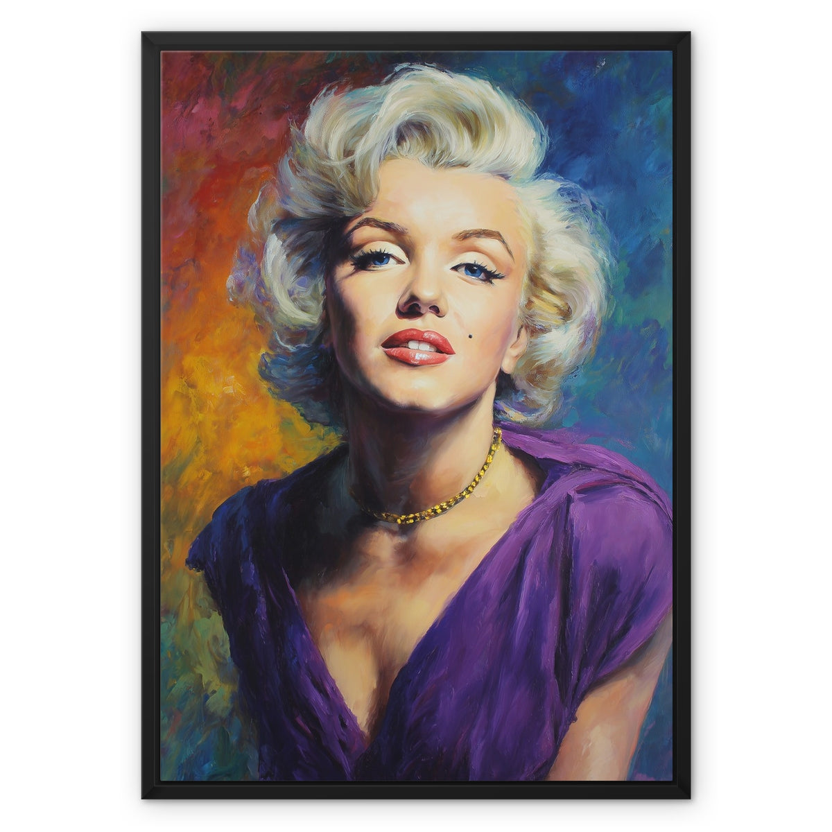 Portrait | Wall Art | Marilyn in Violet | Framed Canvas – Jen