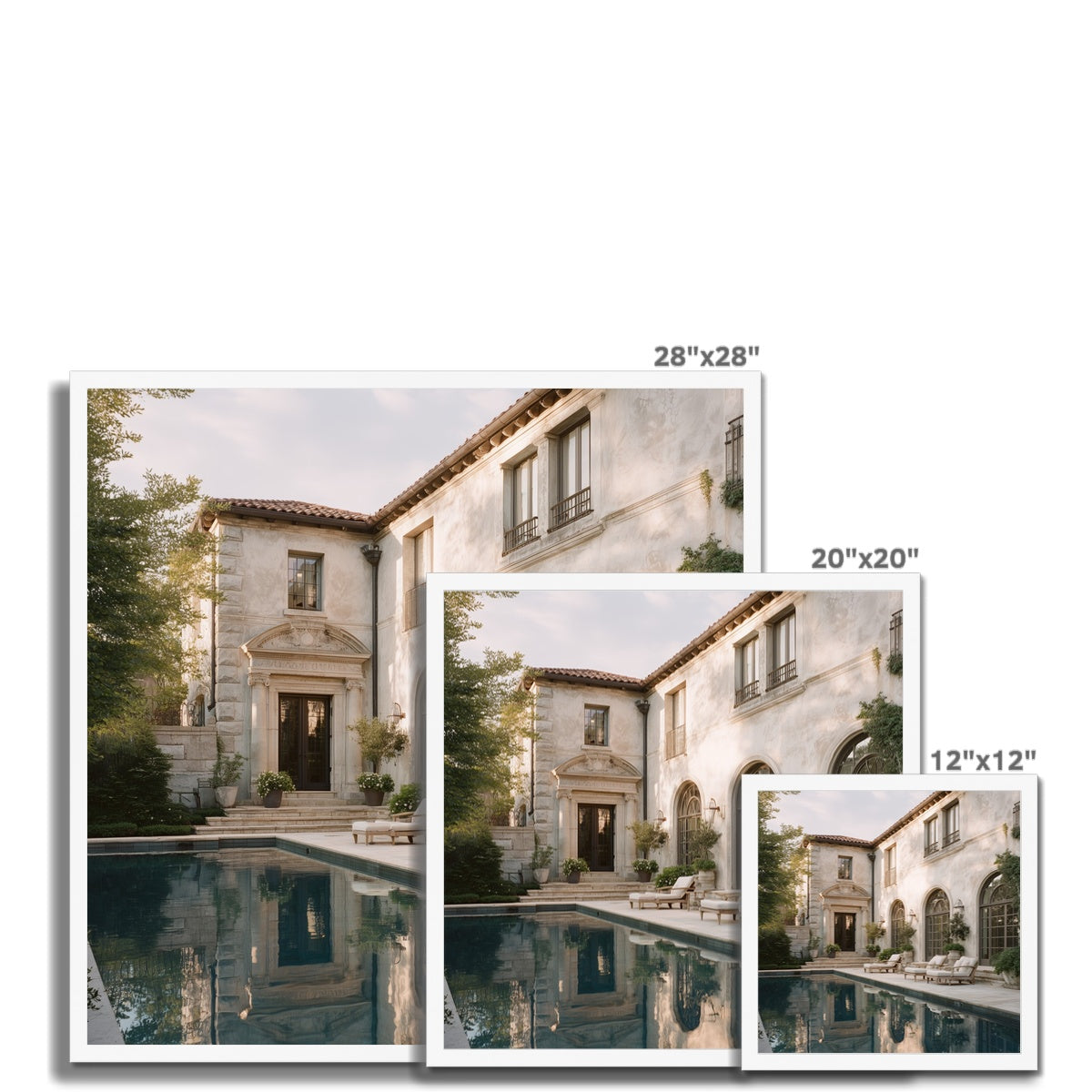 Jen Fargeot Creative | Architecture | Wall Art | The Mansion's Poolside (2) | Framed Print