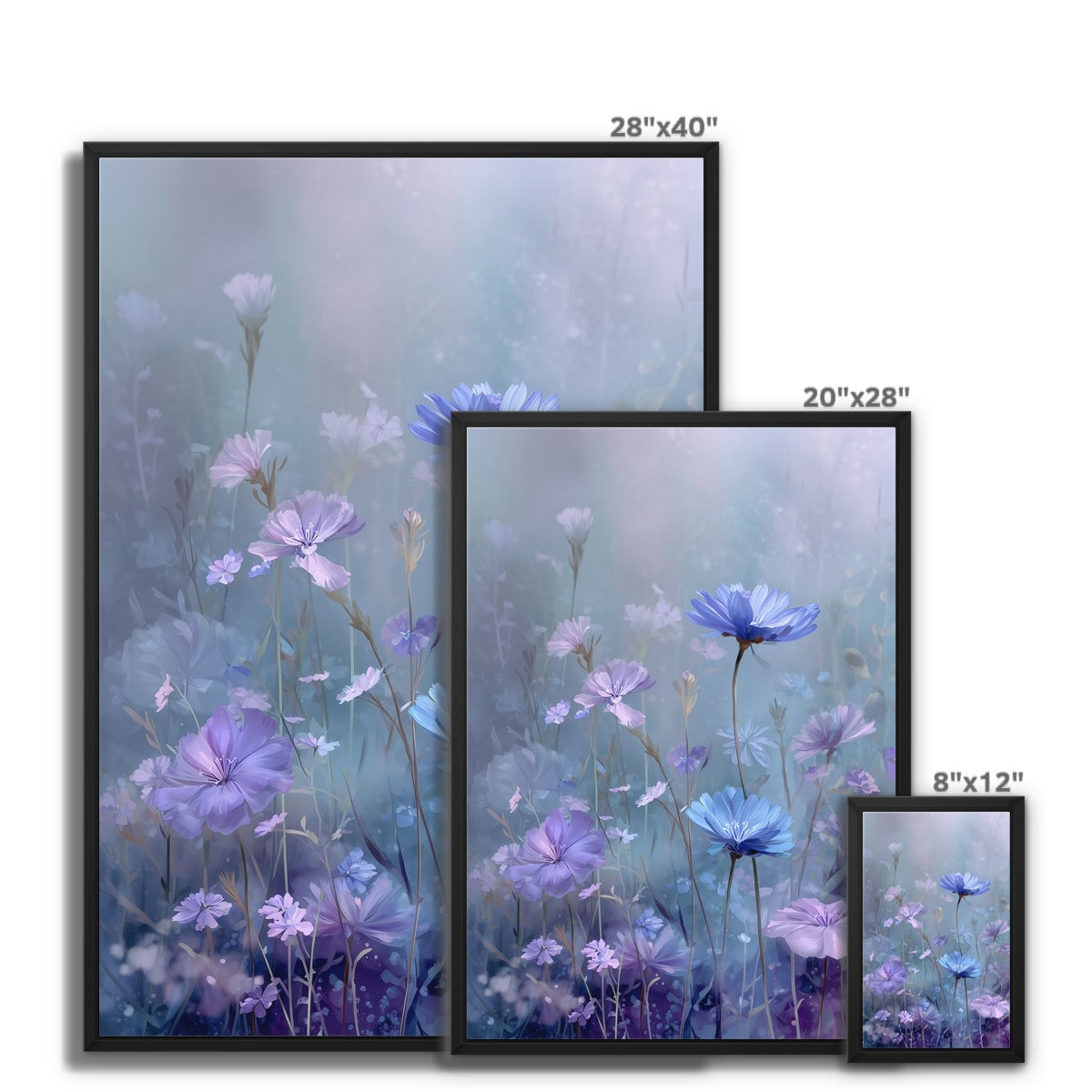 Jen Fargeot Creative | Botanical | Wall Art | Wildflower Blue | Framed Canvas