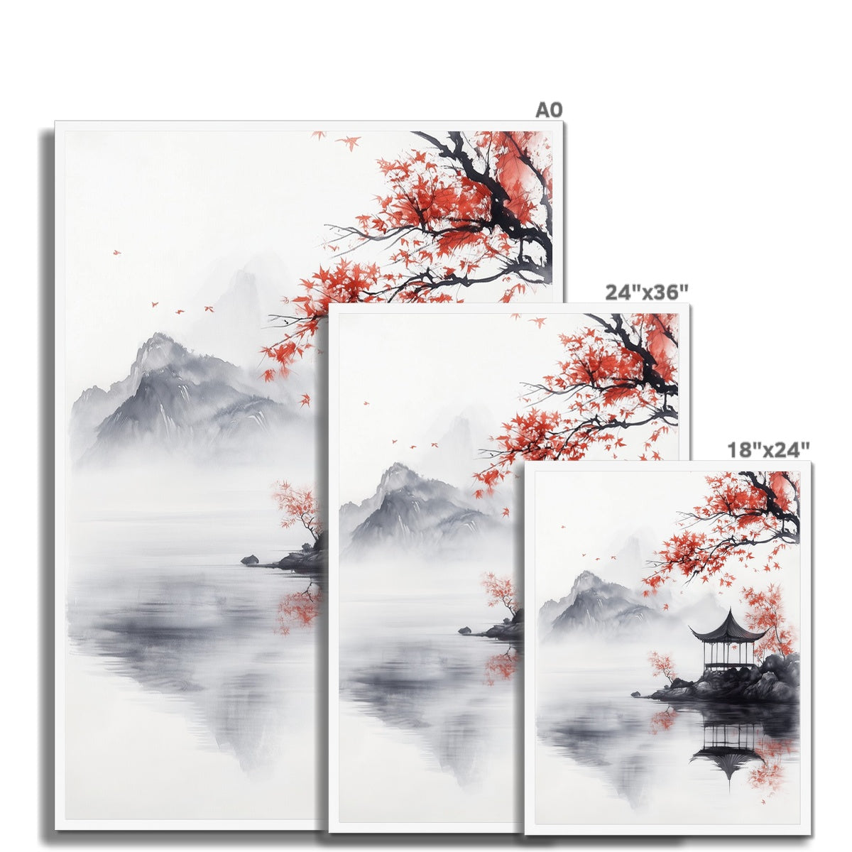 Jen Fargeot Creative | Japanese | Wall Art | Pavilion in the Mist | Framed Print