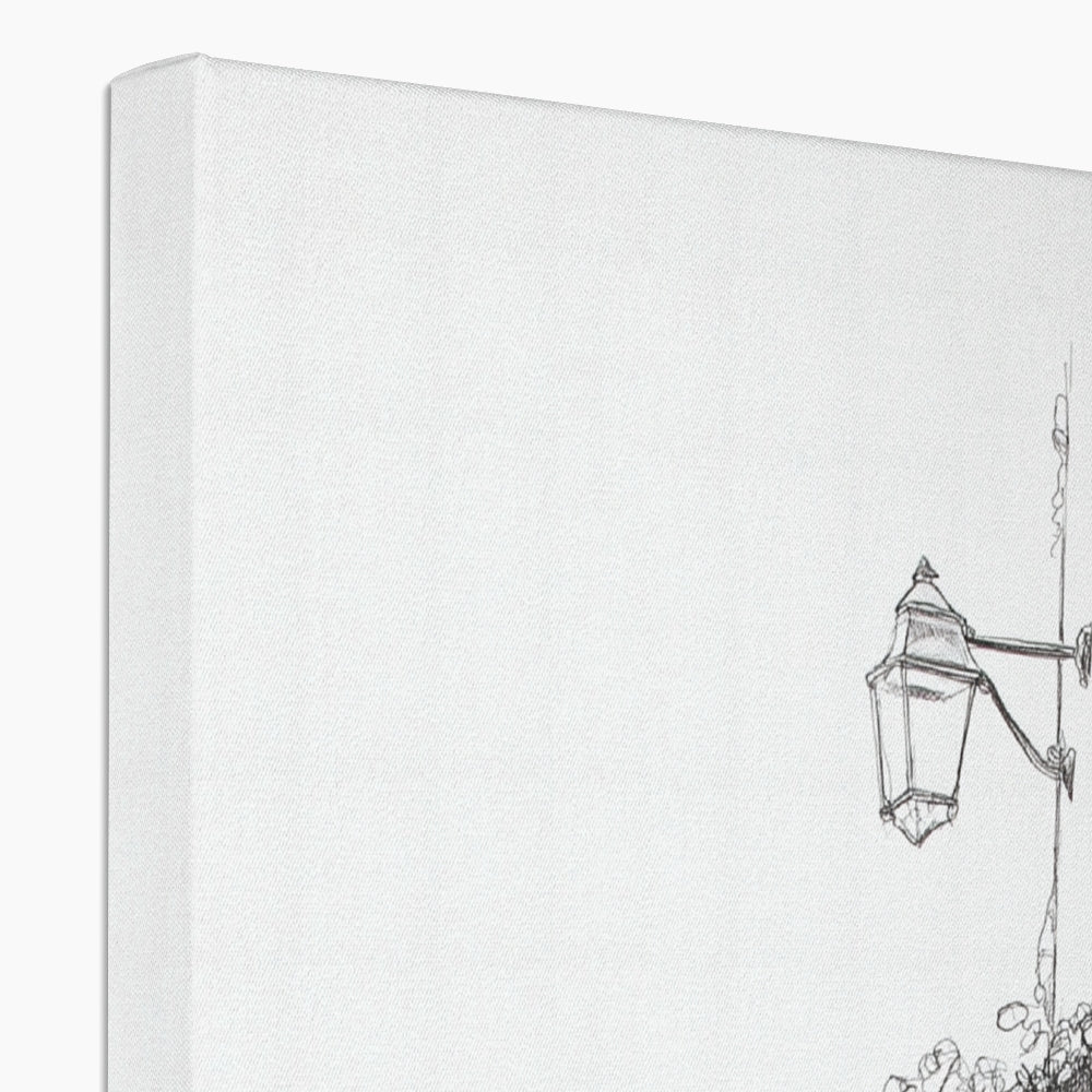 Jen Fargeot Creative | Parisian Coffee Shop Sketch Side Profile (2) | Wall Art | Canvas