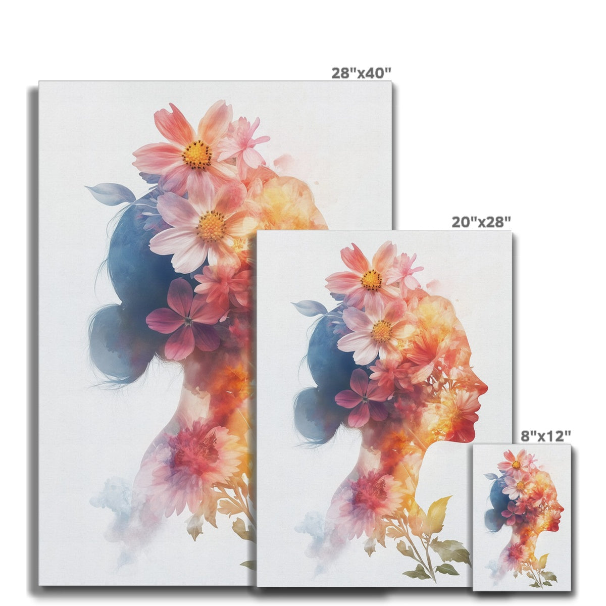 Jen Fargeot Creative | Surreal | Wall Art | A Head in Bloom | Canvas