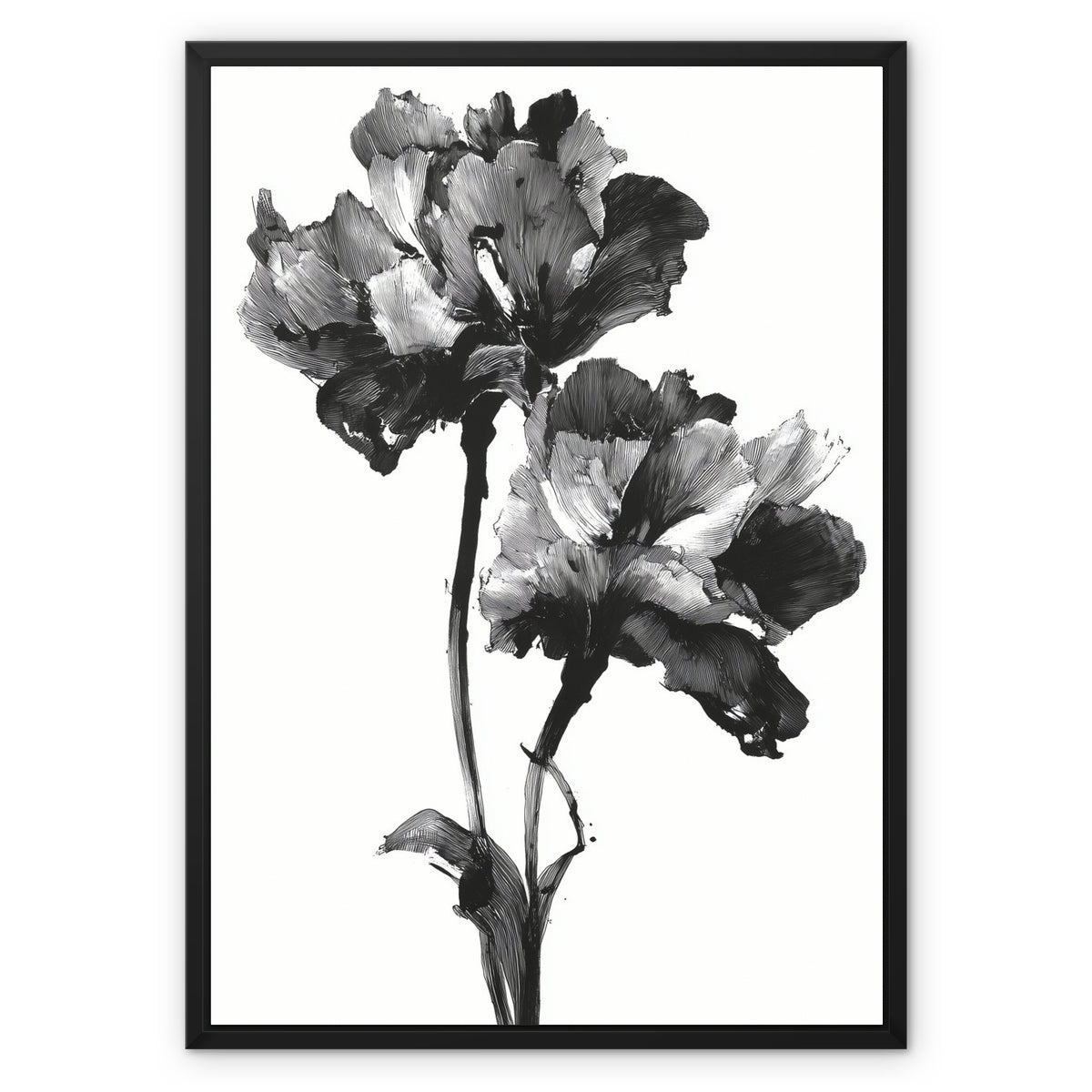 Jen Fargeot Creative | Botanical | Wall Art | Ink Flowers (2) | Framed Canvas