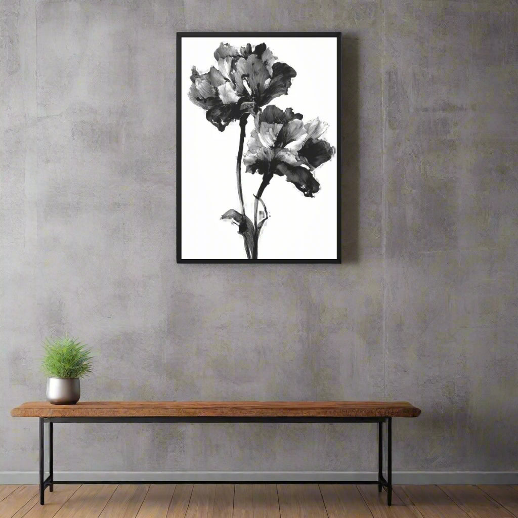 Jen Fargeot Creative | Botanical | Wall Art | Ink Flowers (2) | Framed Canvas