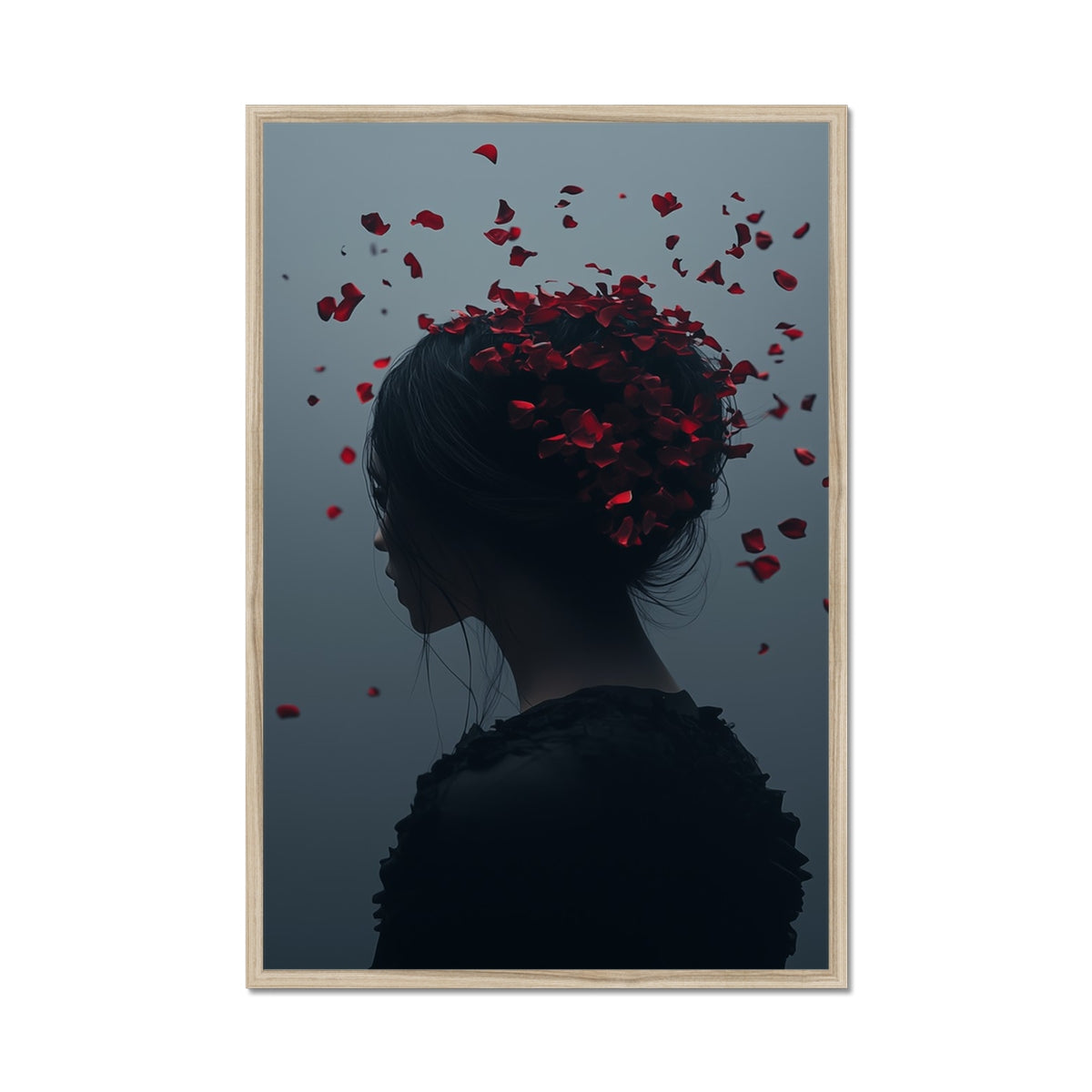 Jen Fargeot Creative | Surreal | Wall Art | Girl with Roses | Framed Print