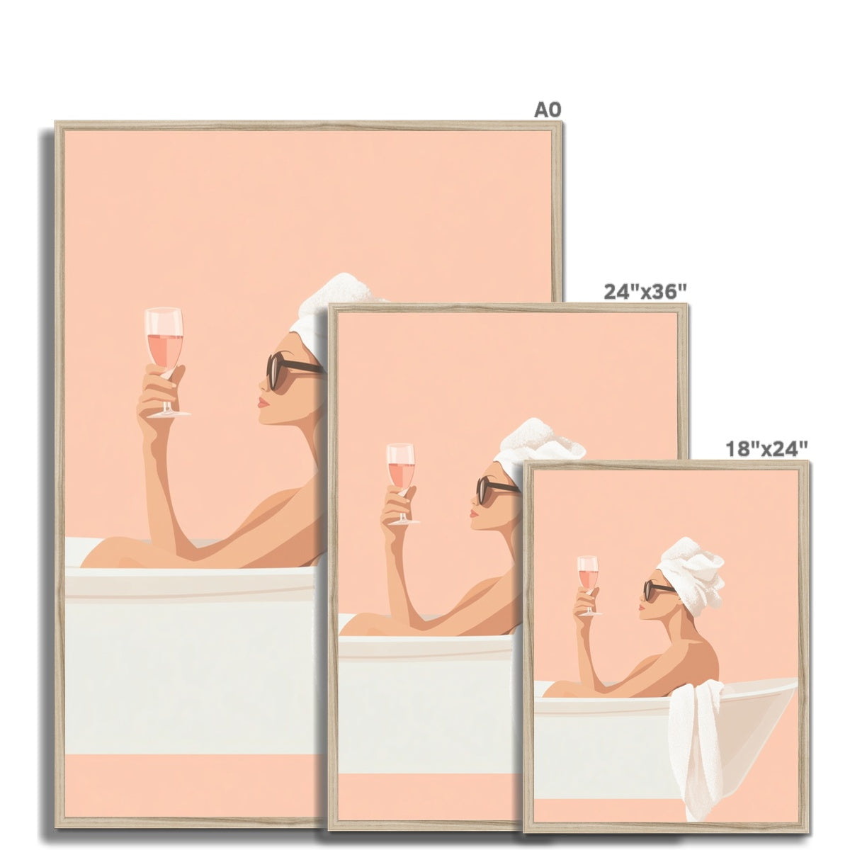 Jen Fargeot Creative | Illustration | Wall Art | Woman in the Tub (2) | Framed Print