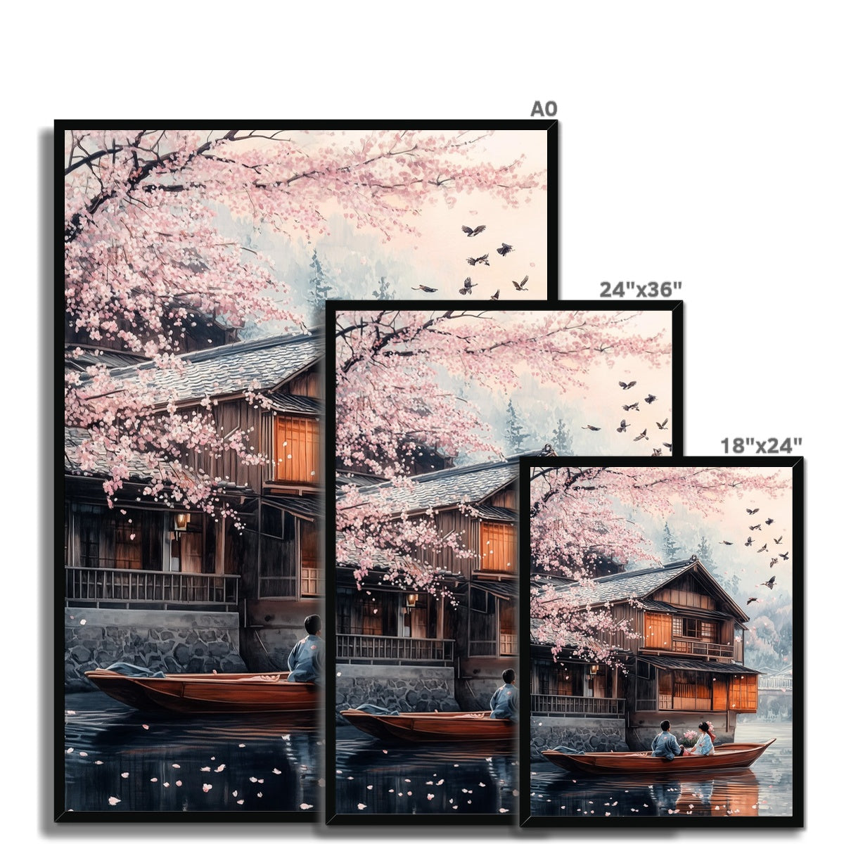 Jen Fargeot Creative | Japanese | Wall Art | Lovers on a Boat | Framed Print
