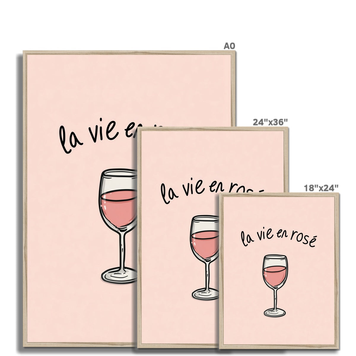Jen Fargeot Creative | Illustration | Wall Art | La Vie En Rosé | Framed Print