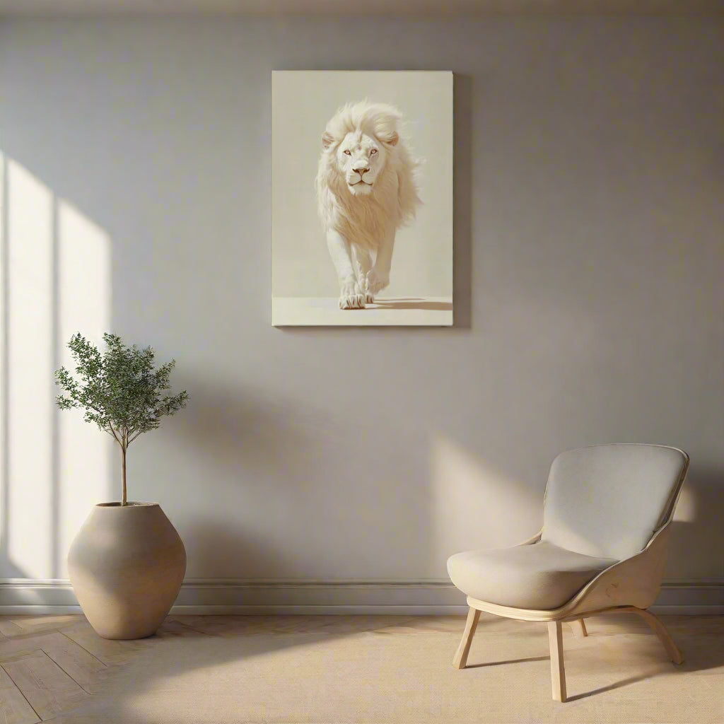 Jen Fargeot Creative | Animal | Wall Art | Majestic White Lion | Canvas
