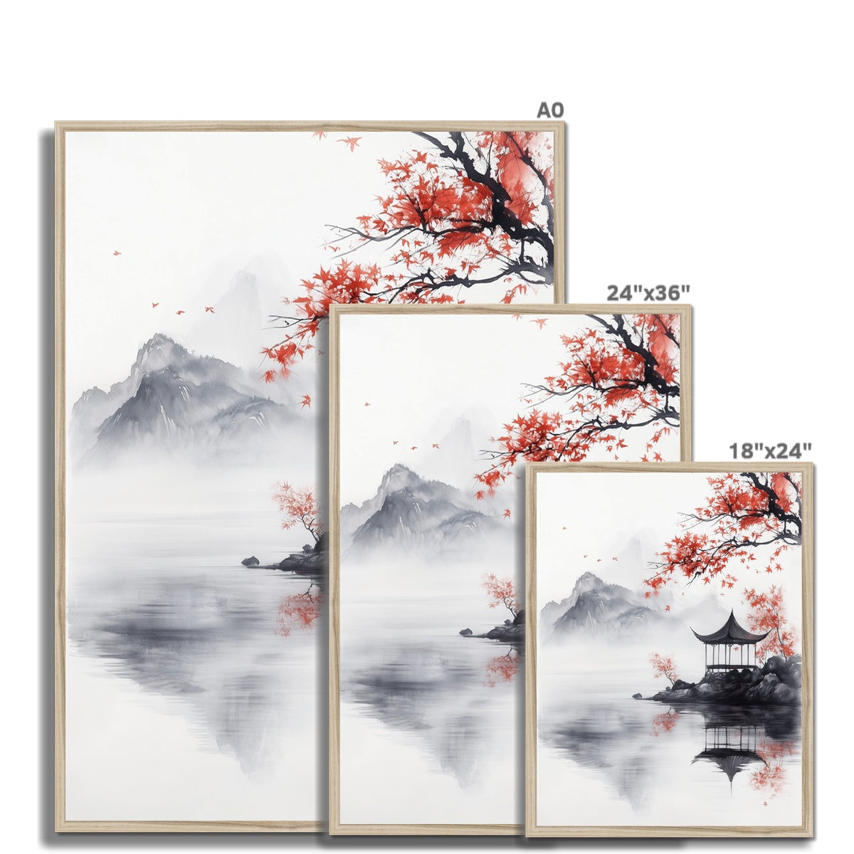 Jen Fargeot Creative | Japanese | Wall Art | Pavilion in the Mist | Framed Print