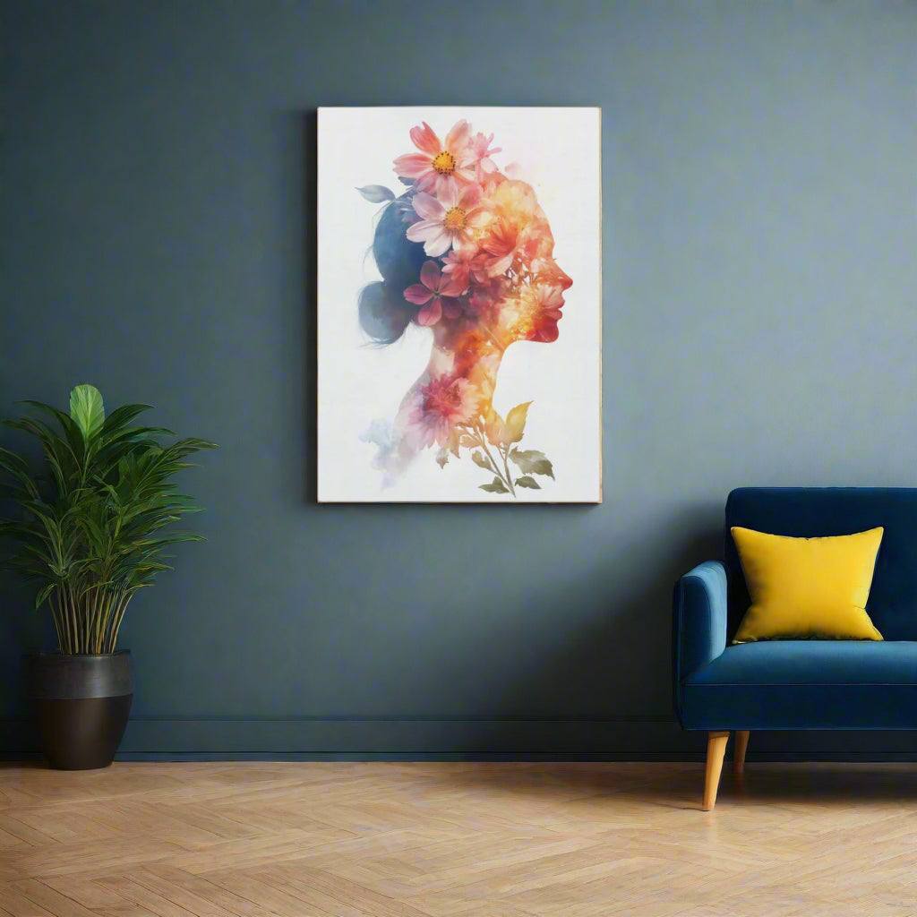 Jen Fargeot Creative | Surreal | Wall Art | A Head in Bloom | Canvas