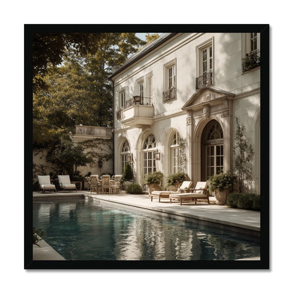 Jen Fargeot Creative | Architecture | Wall Art | The Mansion's Poolside | Framed Print