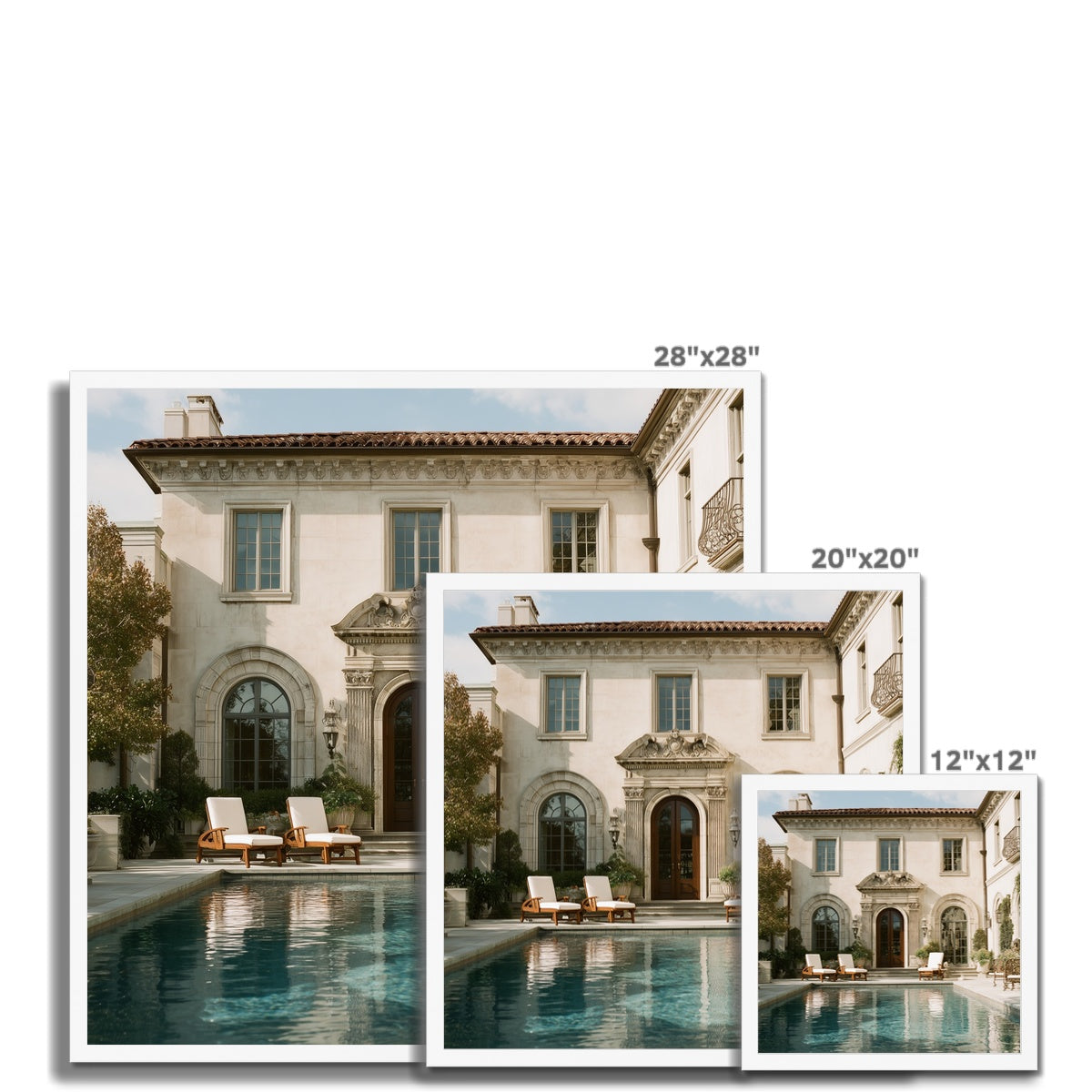 Jen Fargeot Creative | Architecture | Wall Art | The Mansion's Poolside (3) | Framed Print
