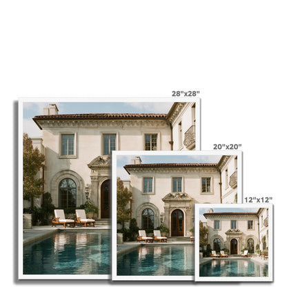 Jen Fargeot Creative | Architecture | Wall Art | The Mansion's Poolside (3) | Framed Print