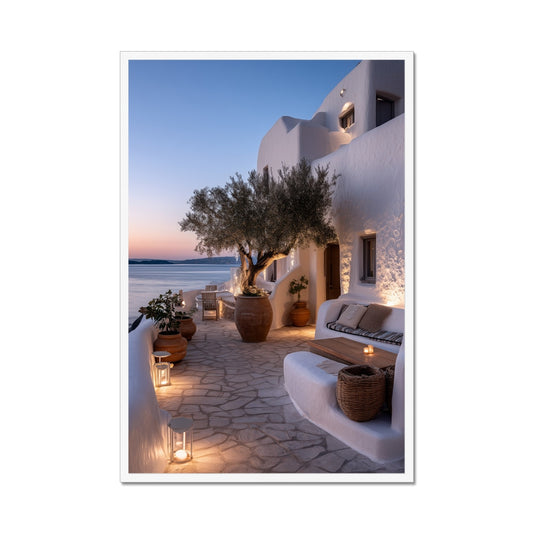 Jen Fargeot Creative | Mediterranean | Wall Art | A Mykonos Dusk (2) | Framed Print