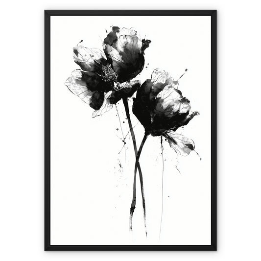Jen Fargeot Creative | Botanical | Wall Art | Ink Flowers | Framed Canvas