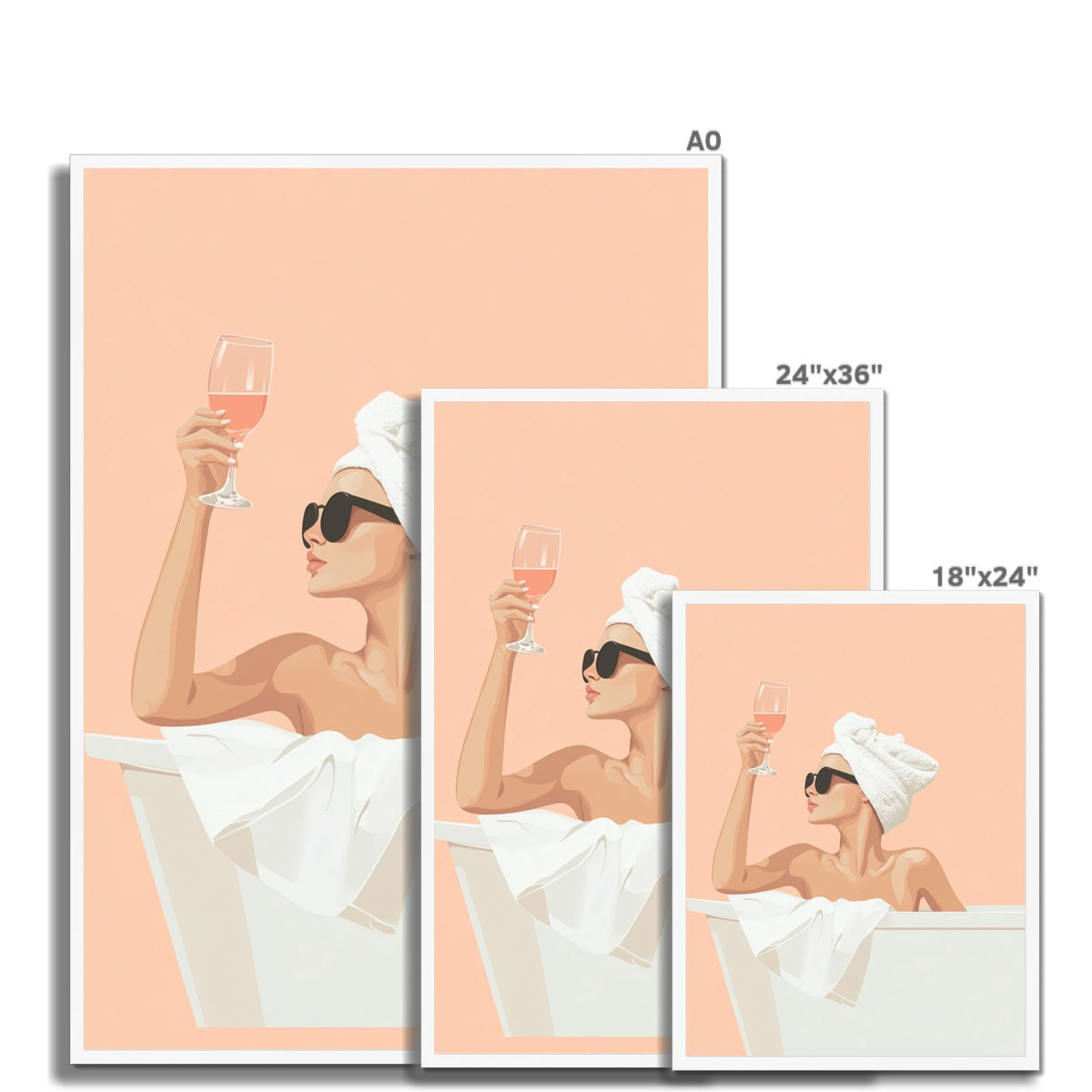 Jen Fargeot Creative | Quirky | Wall Art | Woman in the Tub | Framed Print