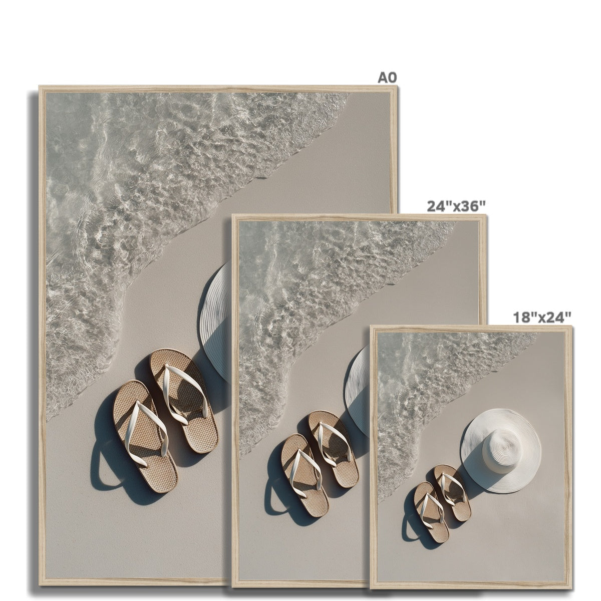 Jen Fargeot Creative | Beach | Wall Art | Sandals and Hat | Framed Print