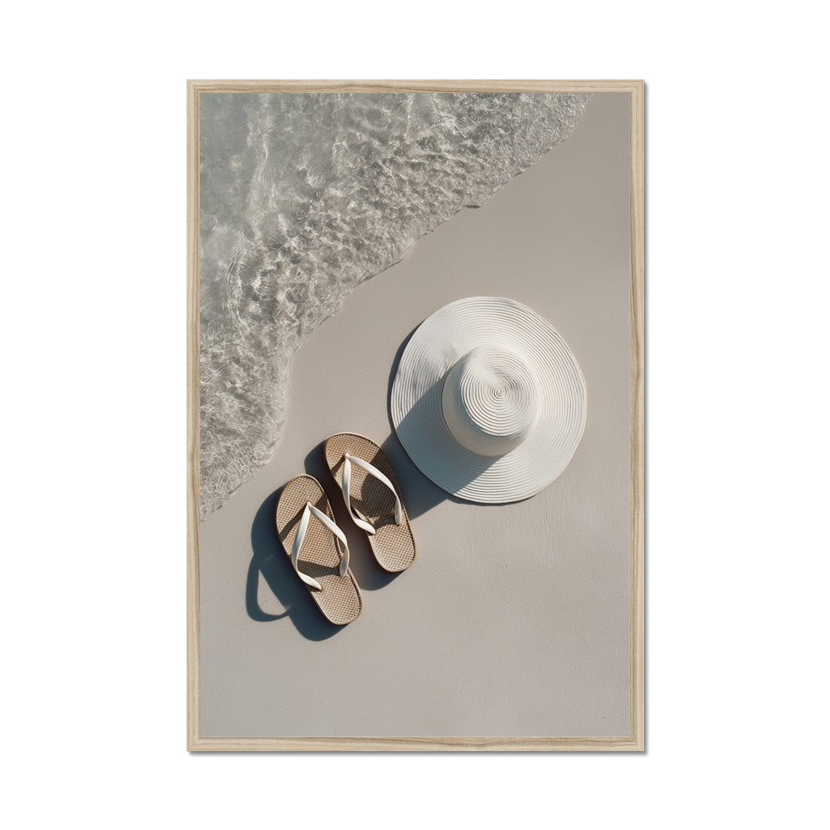 Jen Fargeot Creative | Beach | Wall Art | Sandals and Hat | Framed Print
