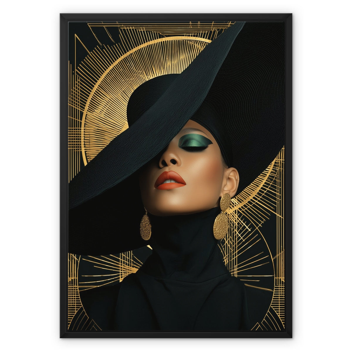 Jen Fargeot Creative | Fashion | Wall Art | Golden Gaze | Framed Canvas