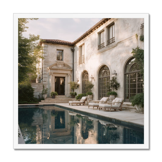 Jen Fargeot Creative | Architecture | Wall Art | The Mansion's Poolside (2) | Framed Print