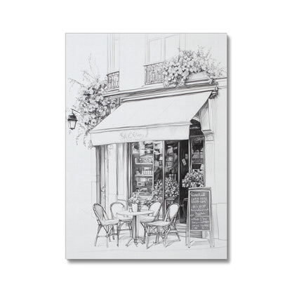 Jen Fargeot Creative | Pencil Drawing | Parisian Coffee Side Profile | Wall Art | Canvas