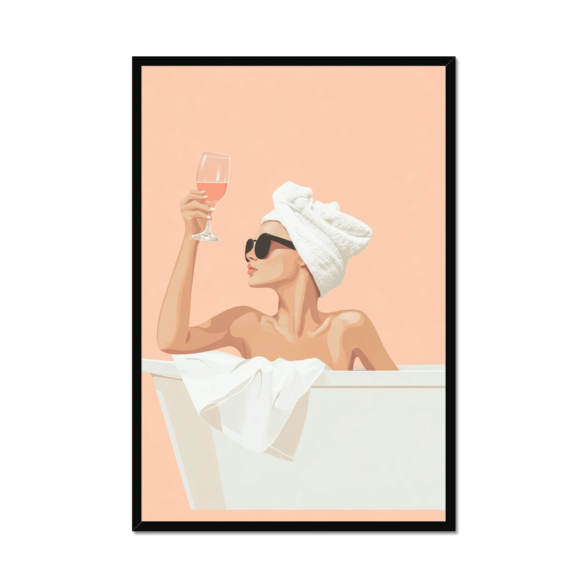 Jen Fargeot Creative | Quirky | Wall Art | Woman in the Tub | Framed Print
