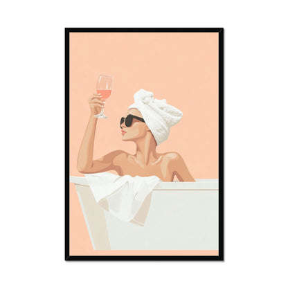 Jen Fargeot Creative | Quirky | Wall Art | Woman in the Tub | Framed Print