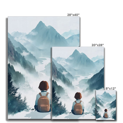 Jen Fargeot Creative | Children Watercolour | Wall Art | Girl on the Mountain Range