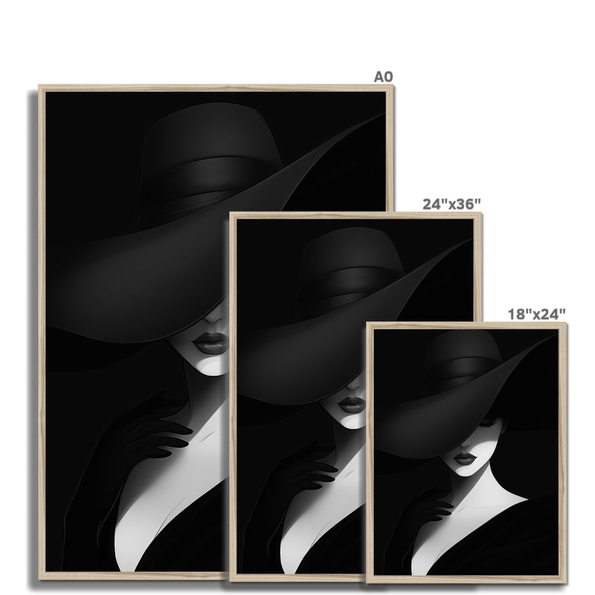 Jen Fargeot Creative | Black & White | Wall Art | Elegant Woman | Framed Print