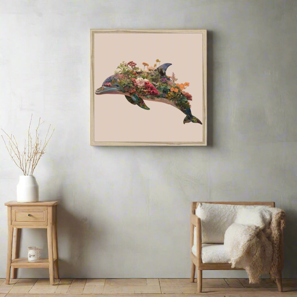 Jen Fargeot Creative | Surreal | Wall Art | Garden Dolphin | Framed Print
