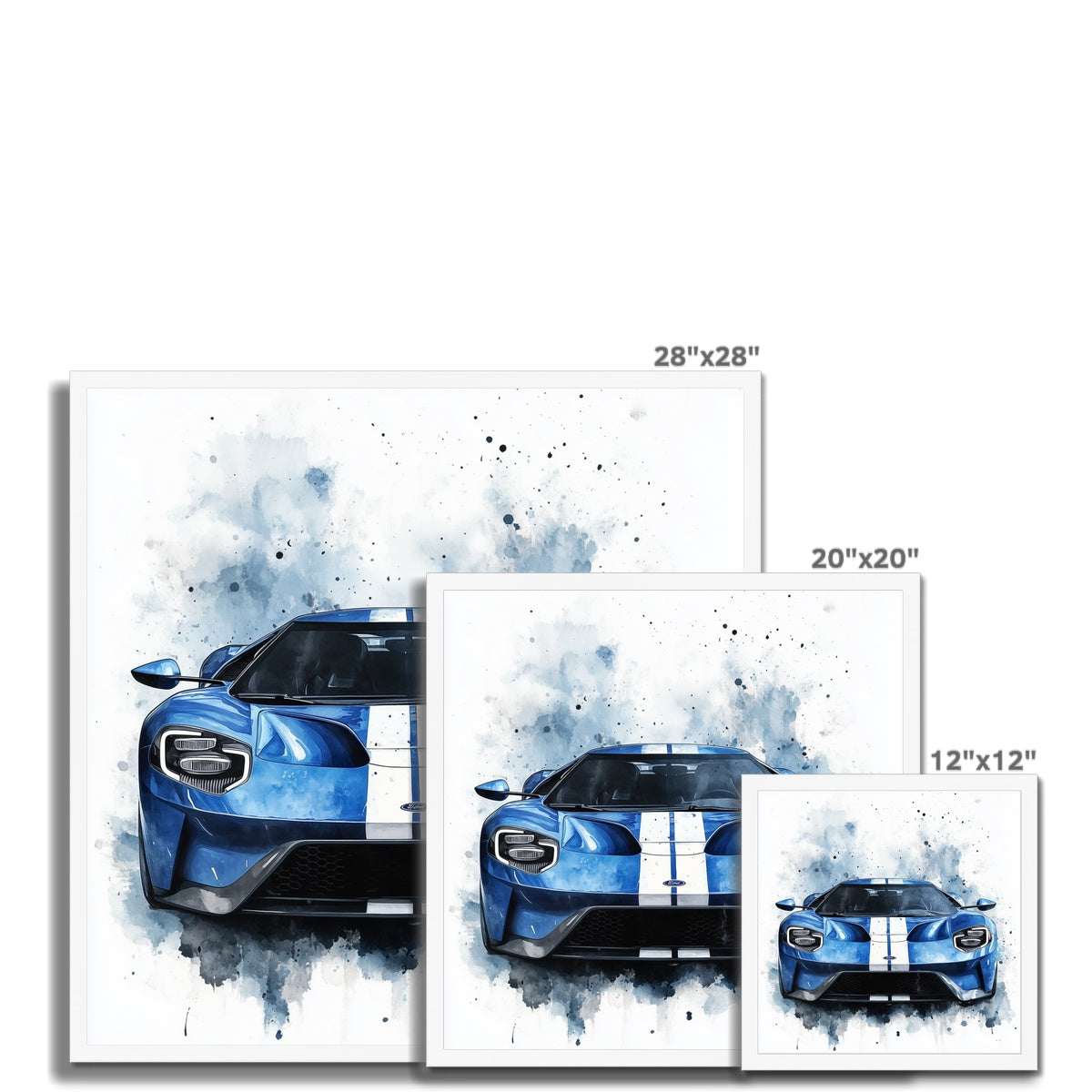 Jen Fargeot Creative | Cars | Wall Art | Blue Ford GT | Framed Print