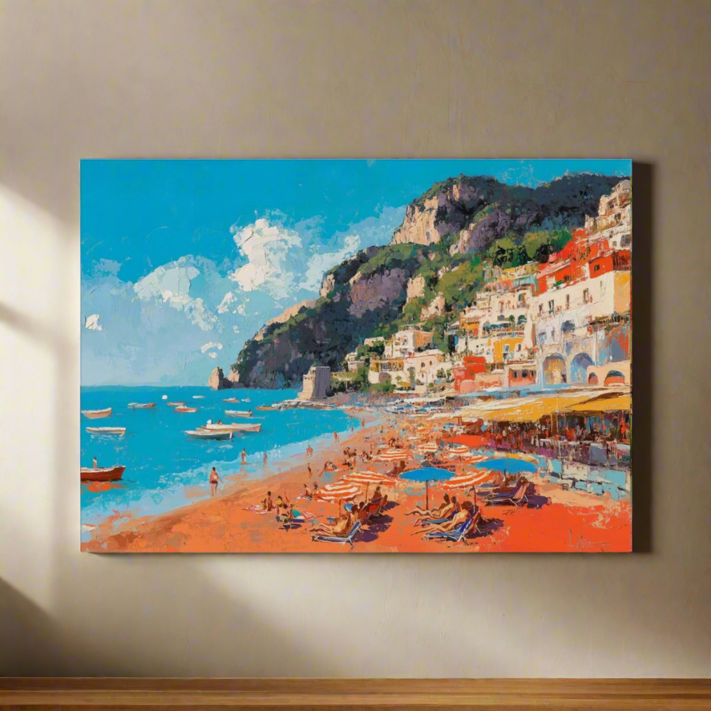 Jen Fargeot Creative | Mediterranean | Wall Art | Positano | Beach Canvas