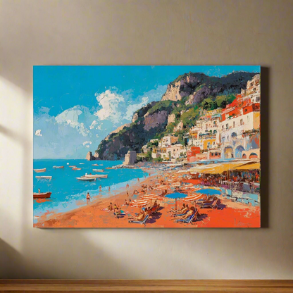 Jen Fargeot Creative | Mediterranean | Wall Art | Positano | Beach Canvas