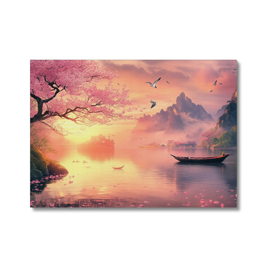 Jen Fargeot Creative | Japanese | Wall Art | The Cherry Blossom And The Skiff | Canvas