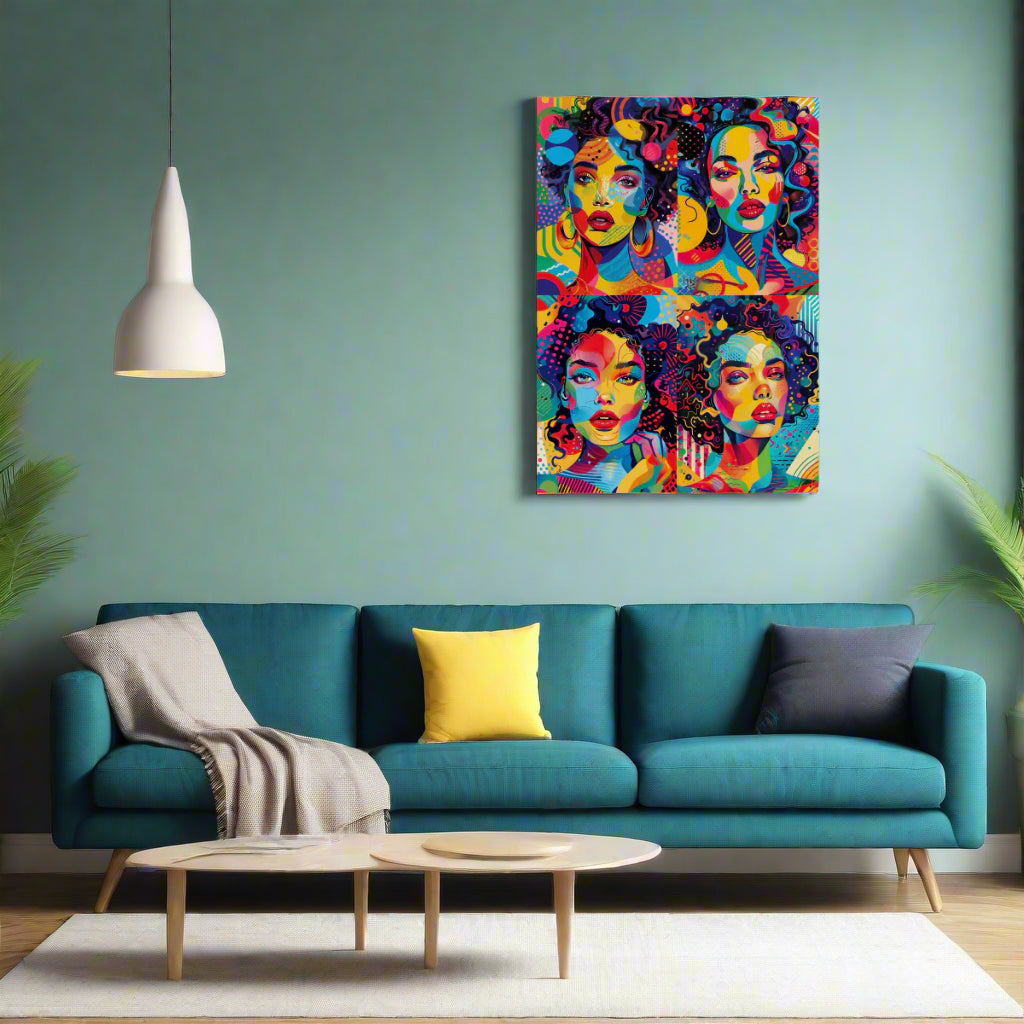 Jen Fargeot Creative | Pop Art | Wall Art | Coralie Quadriptyque | Canvas
