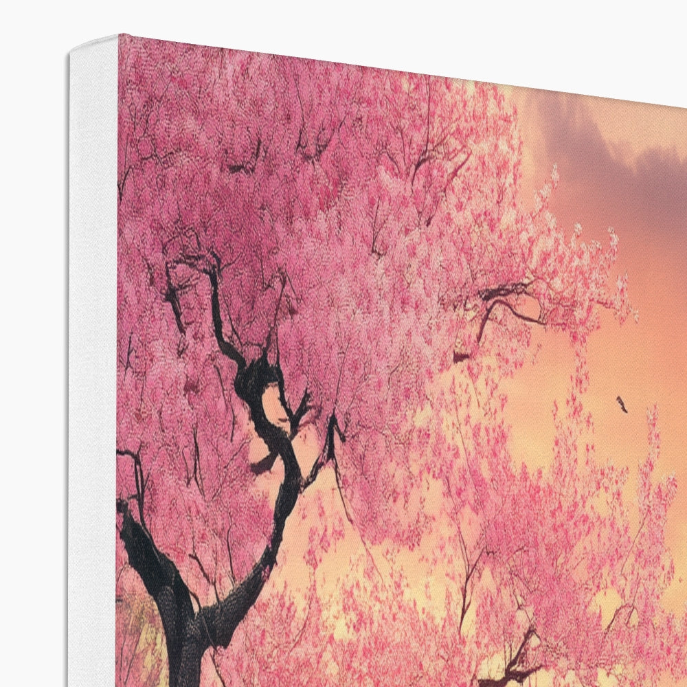 Jen Fargeot Creative | Japanese | Wall Art | The Cherry Blossom And The Skiff | Canvas