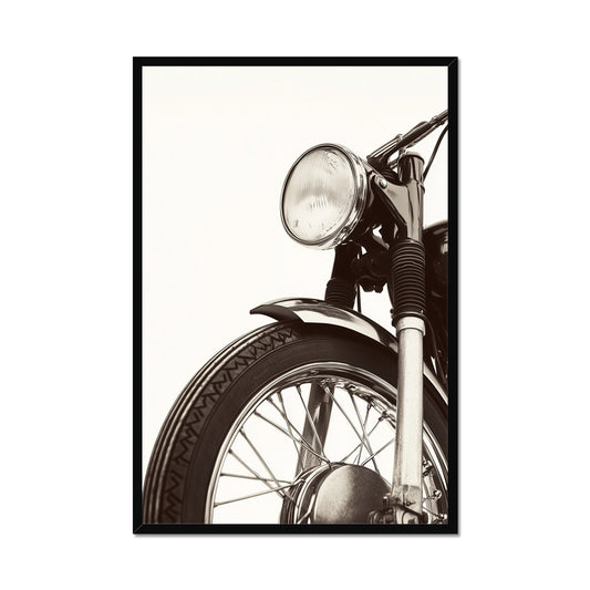 Jen Fargeot Creative | Black & White | Wall Art | Vintage Motorcycle | Framed Print