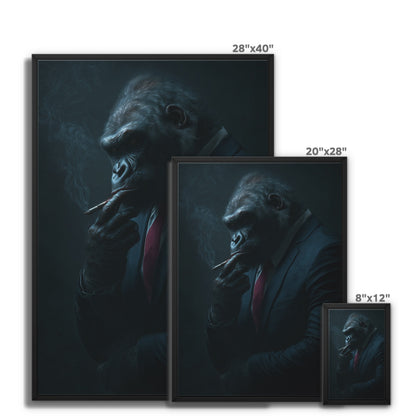 Jen Fargeot Creative | Animal | Wall Art | Gorilla Noir | Framed Canvas