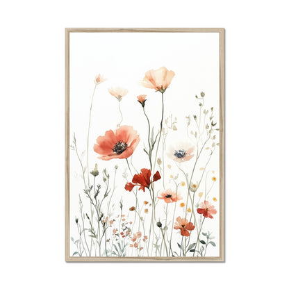 Jen Fargeot Creative | Watercolour | Wall Art | The Wildflowers and the Poppy | Framed Print
